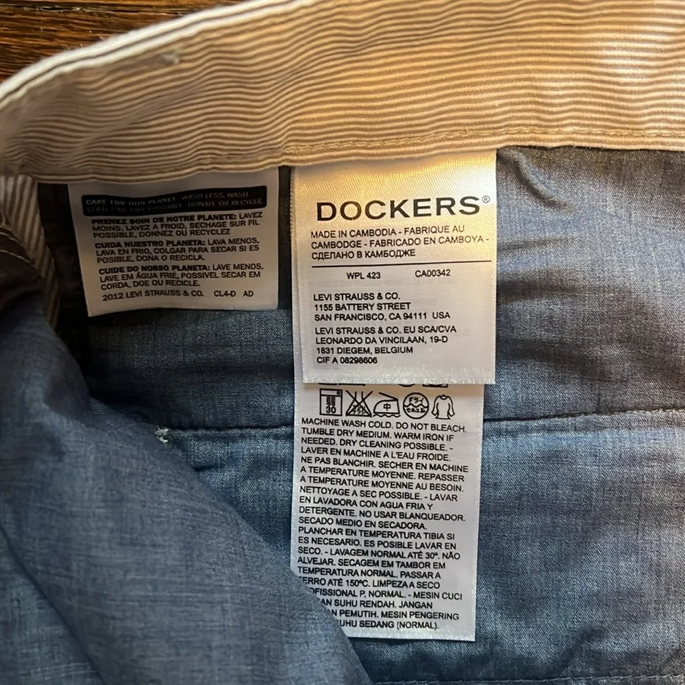 Dockers Slim Tapered Mens Cotton Pinstripes 33/34
